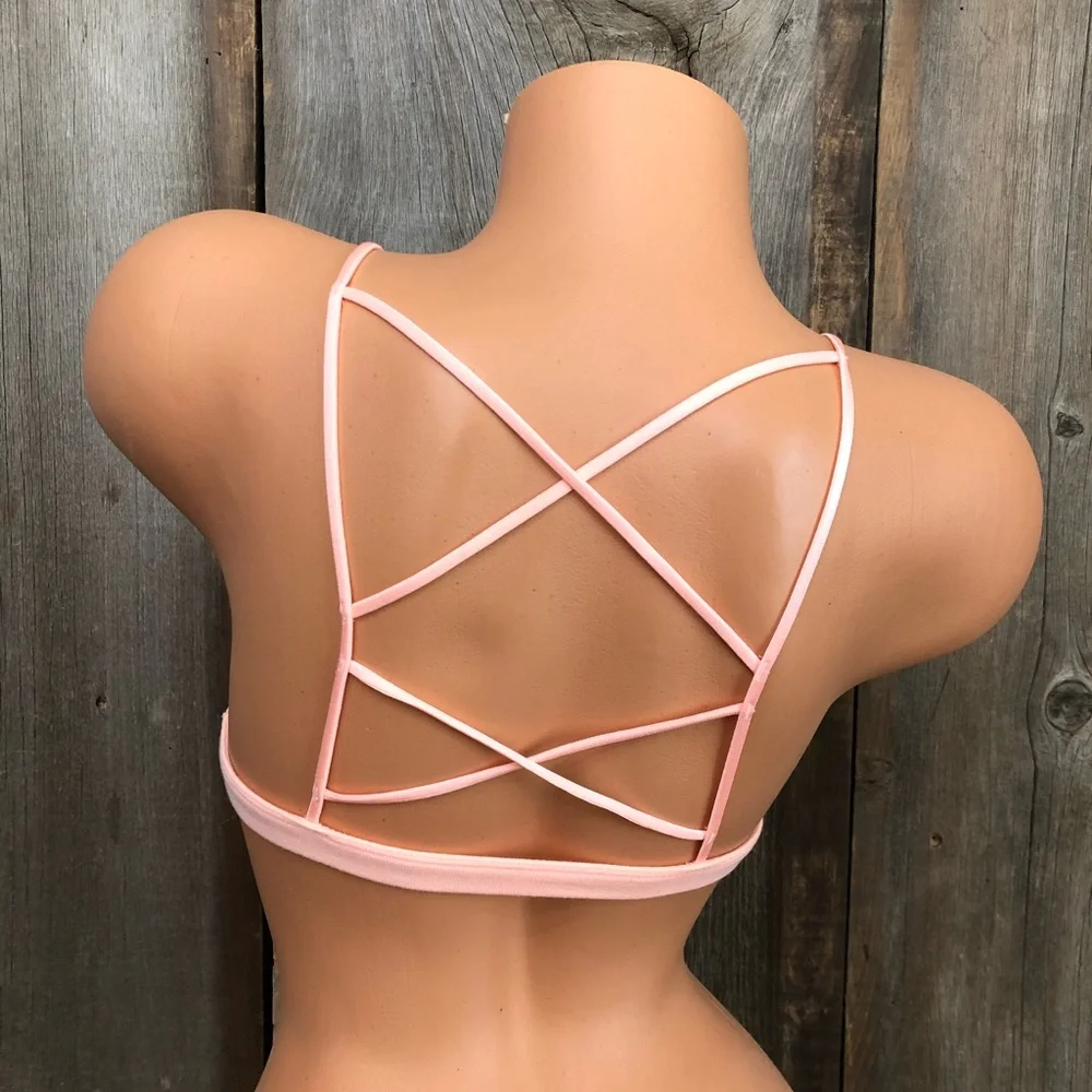 2014 NWOT Victoria’s Secret Floral Lace Bralette in Peach Size Small